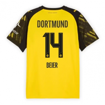 Borussia Dortmund Maximilian Beier #14 Maglia Gara Casa Repliche 2025-26 Maniche Corte